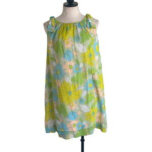 The Holiday Shops Vintage 1960s Womens Dress Size Small Green Floral Mini